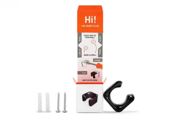 Support Vélo Mural Hornit Clug S Roadie (23-32mm / 1-1.25'') Noir 4 Support Vélo Mural Hornit Clug S Roadie (23-32mm / 1-1.25'') Noir – Image 2