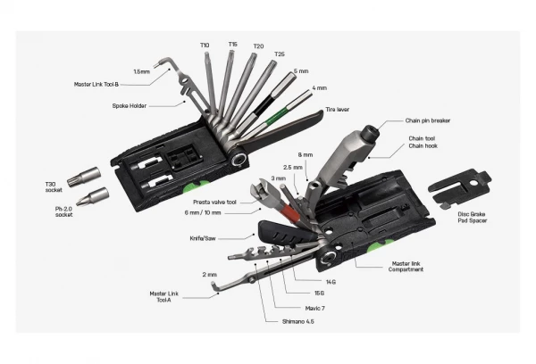 Multi-Outils 34 Fonctions TOPEAK Alien X 6 Multi-Outils 34 Fonctions TOPEAK Alien X – Image 4