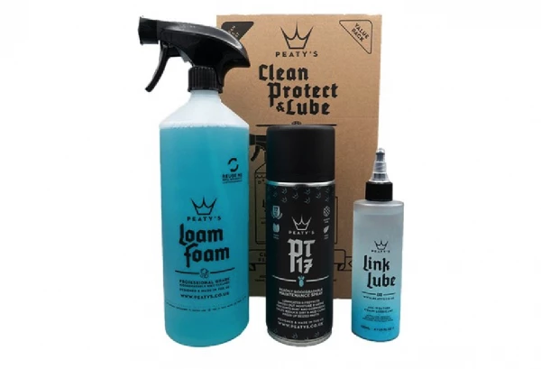 Kit Nettoyage Peaty's : Link/ Loam Foam /1L Spray PT17/ Link Lube 3 Kit Nettoyage Peaty's : Link/ Loam Foam /1L Spray PT17/ Link Lube