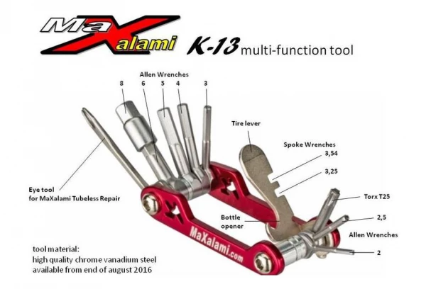 Multi-Outils MaXalami K-13 Fonctions Rouge 7 Multi-Outils MaXalami K-13 Fonctions Rouge – Image 5